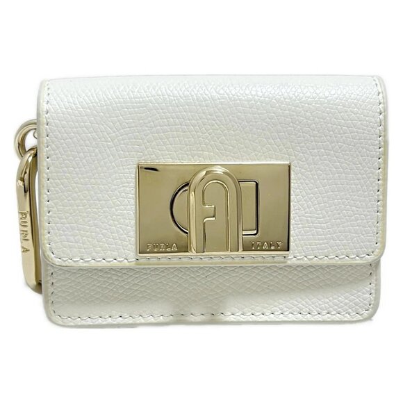 Auth FURLA - White Leather Accessory Case - Picture 1 of 9